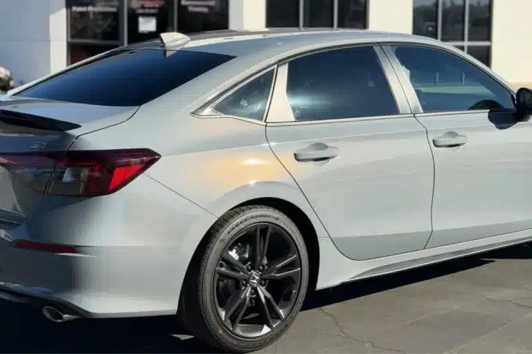 White sedan with professionally tinted windows in Chico, CA.
